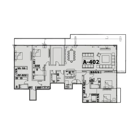 Plattegrond van 4 slaapkamers in The 100