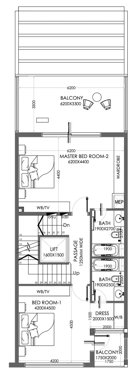 Plattegrond van 4 slaapkamers in Marwa Homes Phase 4 By New World