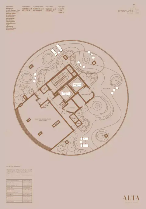 Plattegrond van 6 slaapkamers in Mr C Residences Jumeirah