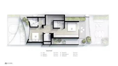 Plattegrond van 4 slaapkamers in Lunaya Terraces