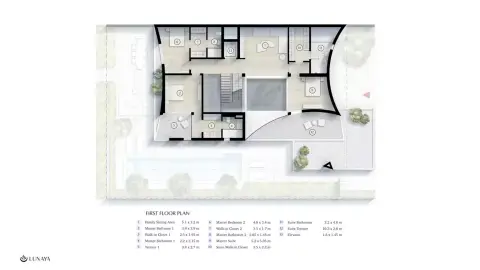 Plattegrond van 5 slaapkamers in Lunaya Terraces
