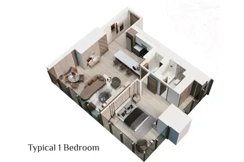 Plattegrond van 1 slaapkamer in Me Do Re