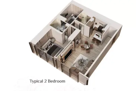 Plattegrond van 2 slaapkamers in Me Do Re
