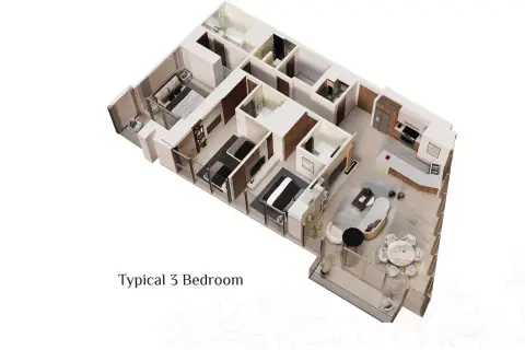 Plattegrond van 3 slaapkamers in Me Do Re