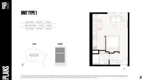 Plattegrond van Studio in Upside