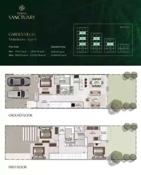 Plattegrond van 4 slaapkamers in Sobha Sanctuary