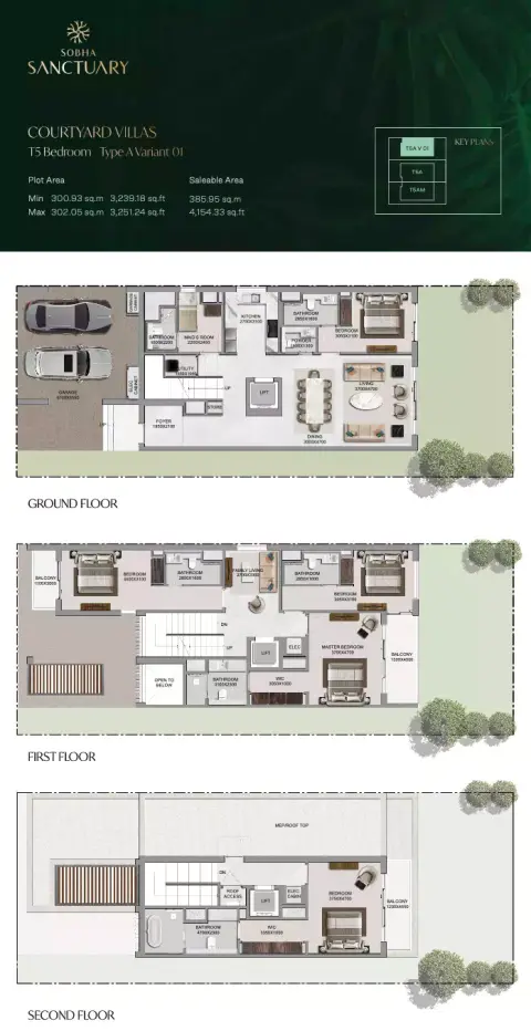 Plattegrond van 6 slaapkamers in Sobha Sanctuary