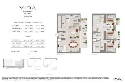 Plattegrond van 3 slaapkamers in Vida Residences Hillside