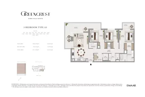 Plattegrond van 3 slaapkamers in Greencrest