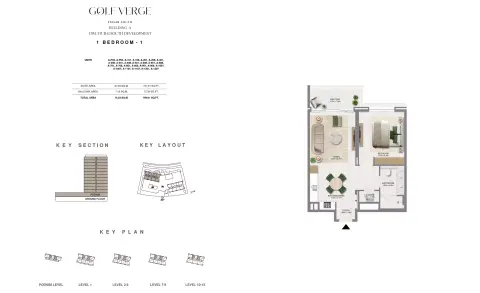 Plattegrond van 1 slaapkamer in Golf Verge