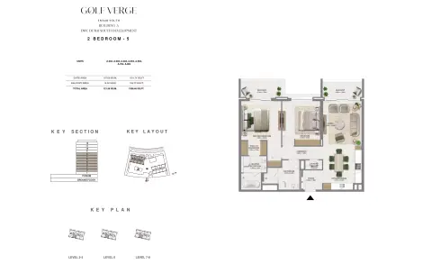Plattegrond van 2 slaapkamers in Golf Verge