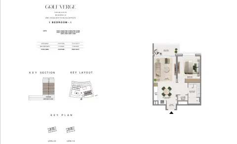 Plattegrond van 1 slaapkamer in Golf Verge
