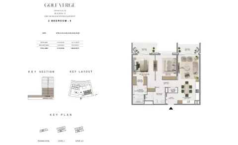 Plattegrond van 2 slaapkamers in Golf Verge