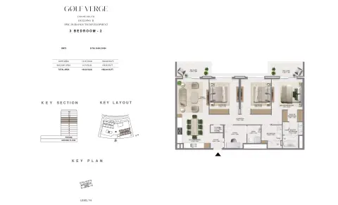 Plattegrond van 3 slaapkamers in Golf Verge