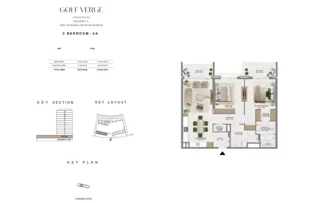 Plattegrond van 2 slaapkamers in Golf Verge