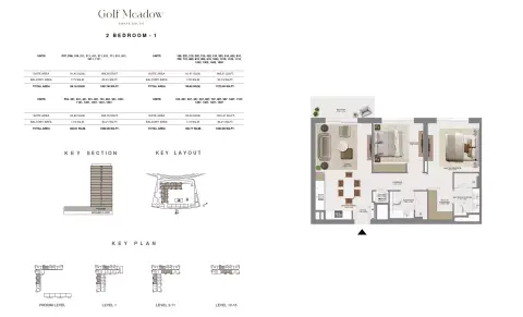 Plattegrond van 2 slaapkamers in Golf Meadow