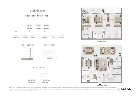 Plattegrond van 3 slaapkamers in Golf Meadow