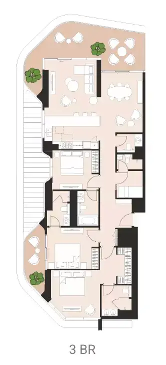 Plattegrond van 3 slaapkamers in Artistry One Residences