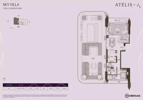 Plattegrond van 4 slaapkamers in Atelis