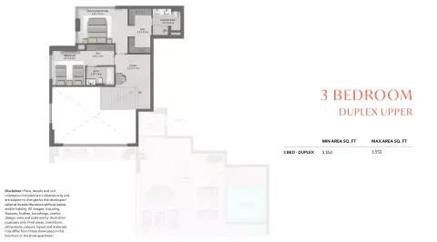 Plattegrond van 3 slaapkamers in Distrikt at Ghaf Woods
