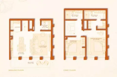 Plattegrond van 2 slaapkamers in Avenew 888