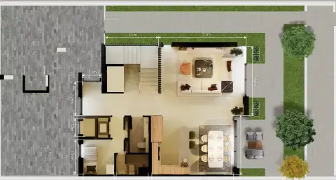 Plattegrond van 4 slaapkamers in Oasis