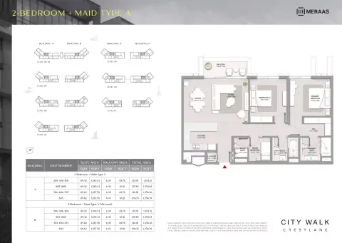 Plattegrond van 3 slaapkamers in City Walk Crestlane