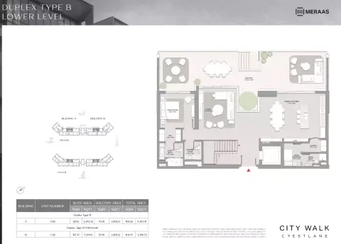 Plattegrond van 4 slaapkamers in City Walk Crestlane