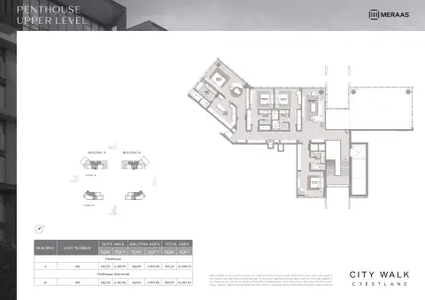 Plattegrond van 5 slaapkamers in City Walk Crestlane