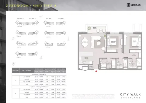 Plattegrond van 3 slaapkamers in City Walk Crestlane
