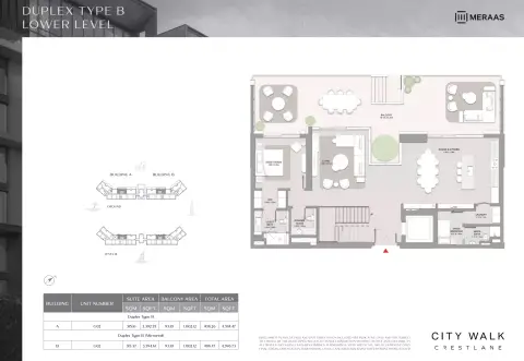 Plattegrond van 4 slaapkamers in City Walk Crestlane