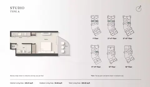 Plattegrond van Studio in Portside Square