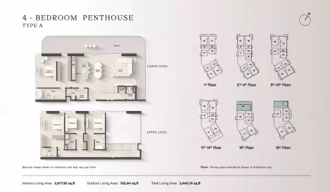 Plattegrond van 4 slaapkamers in Portside Square