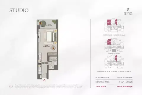 Plattegrond van Studio in Aria by Beyond