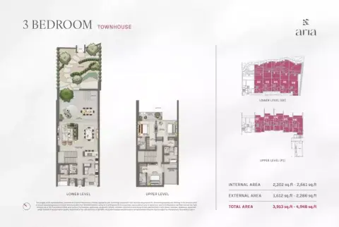 Plattegrond van 3 slaapkamers in Aria by Beyond