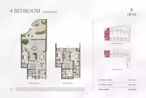 Plattegrond van 4 slaapkamers in Aria by Beyond