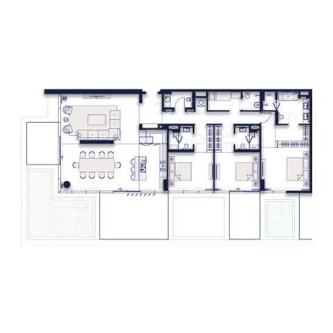 Plattegrond van 3 slaapkamers in Silena