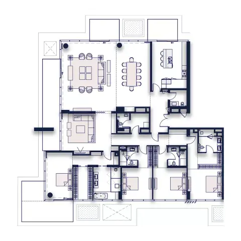 Plattegrond van 4 slaapkamers in Silena