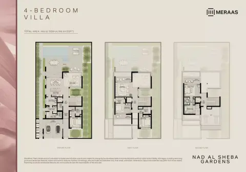 Plattegrond van 4 slaapkamers in Nad Al Sheba Gardens Phase 9