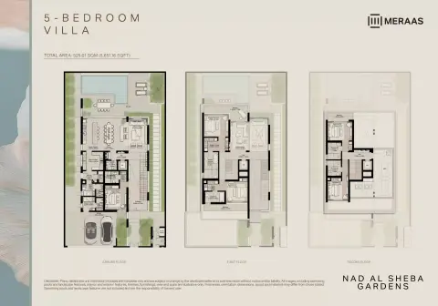 Plattegrond van 5 slaapkamers in Nad Al Sheba Gardens Phase 9