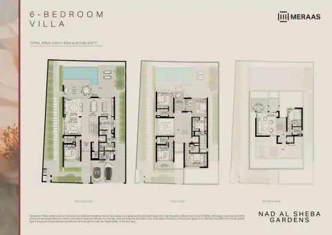 Plattegrond van 6 slaapkamers in Nad Al Sheba Gardens Phase 9