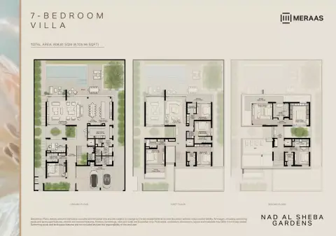 Plattegrond van 7 slaapkamers in Nad Al Sheba Gardens Phase 9