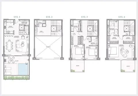 Plattegrond van 3 slaapkamers in Ayamore Residence