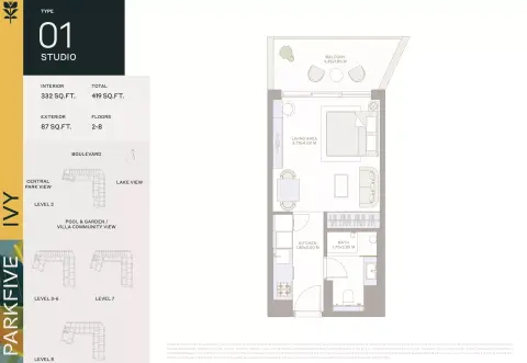 Plattegrond van Studio in Ember Park Five