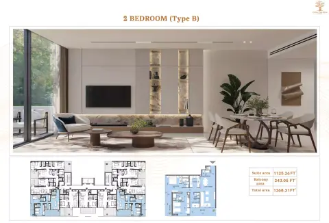 Plattegrond van 2 slaapkamers in Celia Gardens