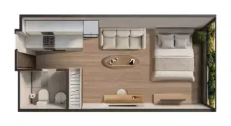 Plattegrond van Studio in Celesto Tower