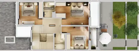 Plattegrond van 3 slaapkamers in Delphi