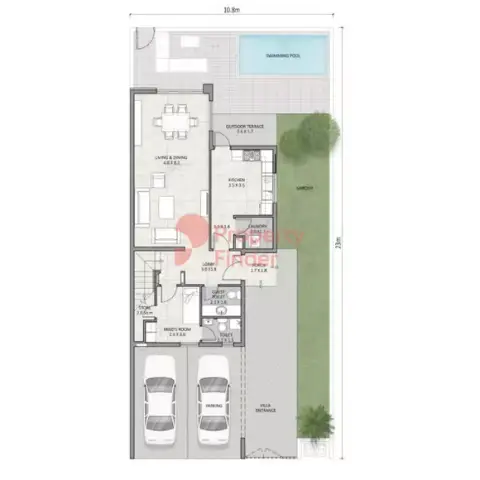 Plattegrond van 3 slaapkamers in The Pulse Villas By Dubai South