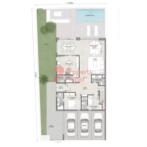 Plattegrond van 5 slaapkamers in The Pulse Villas By Dubai South