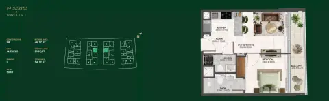 Plattegrond van 1 slaapkamer in Enchante